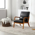 Fauteuil d'appoint moderne, fauteuils de salon rembourrés en bois massif avec un oreiller pour le salon, la chambre à coucher, la chambre d'amis