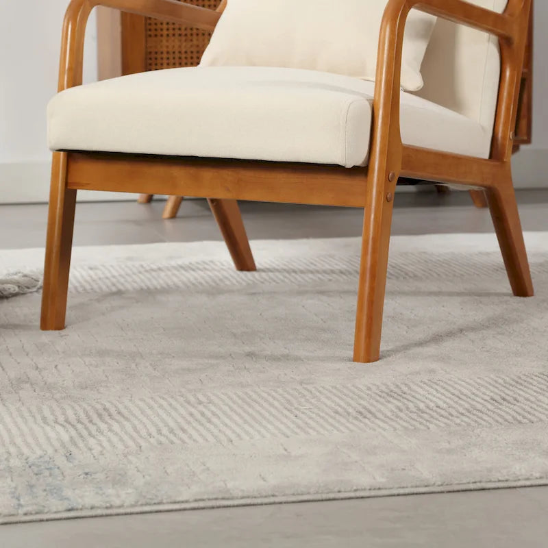 Fauteuil d'appoint moderne, fauteuils de salon rembourrés en bois massif avec un oreiller pour le salon, la chambre à coucher, la chambre d'amis