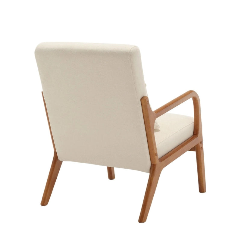 Fauteuil d'appoint moderne, fauteuils de salon rembourrés en bois massif avec un oreiller pour le salon, la chambre à coucher, la chambre d'amis