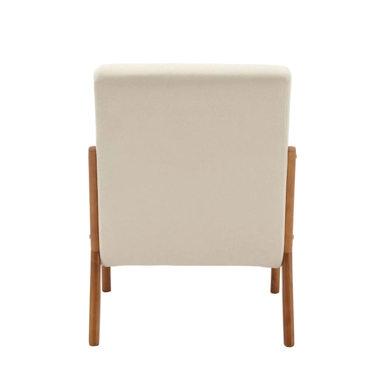 Fauteuil d'appoint moderne, fauteuils de salon rembourrés en bois massif avec un oreiller pour le salon, la chambre à coucher, la chambre d'amis