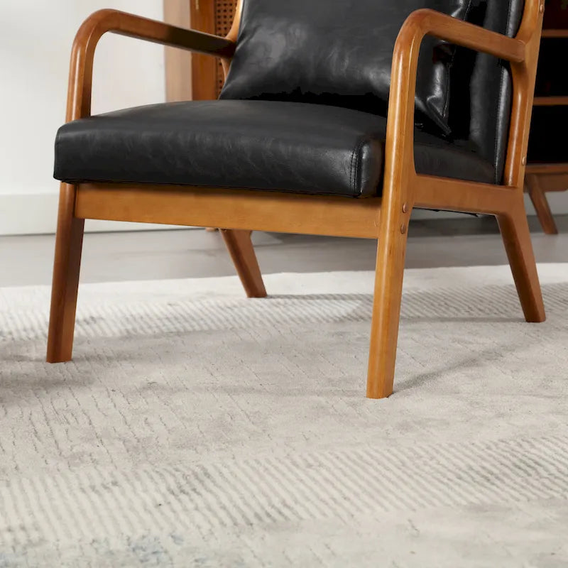 Fauteuil d'appoint moderne, fauteuils de salon rembourrés en bois massif avec un oreiller pour le salon, la chambre à coucher, la chambre d'amis