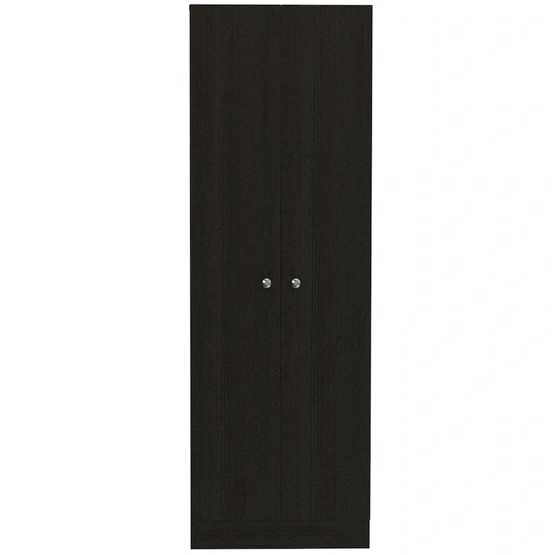 71 armoire de garde-manger ou de rangement en bois noir - 23,6' X 70,8' X 11,8'
