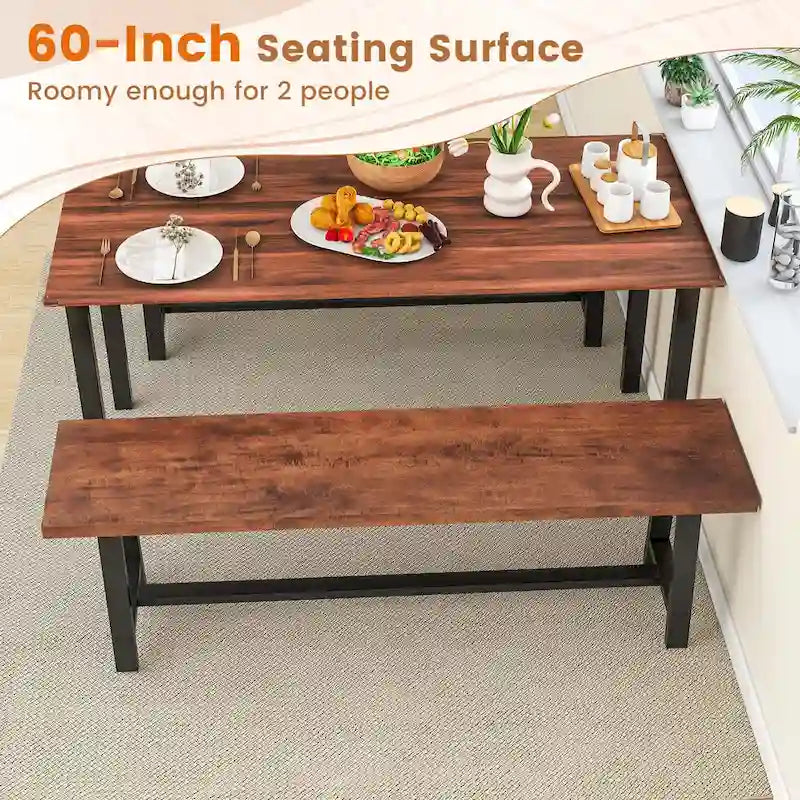 1/2 PCS Banc de salle à manger 60 pour 3 personnes Banc à chaussures d'entrée avec