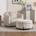 Fauteuil pivotant moderne 40.4W avec pouf