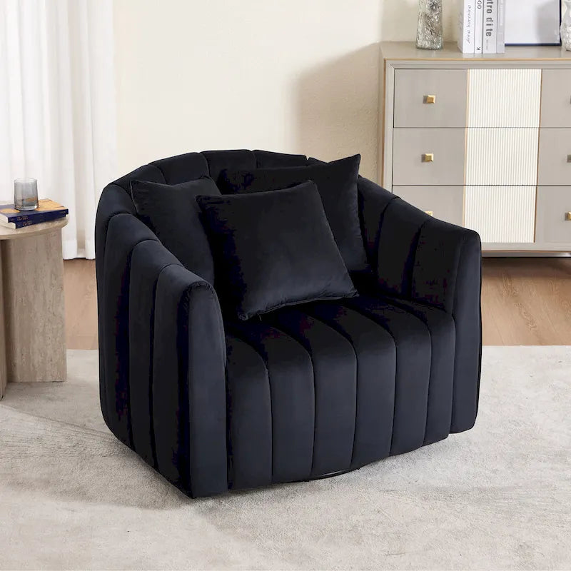 Fauteuil pivotant moderne 40.4W avec pouf