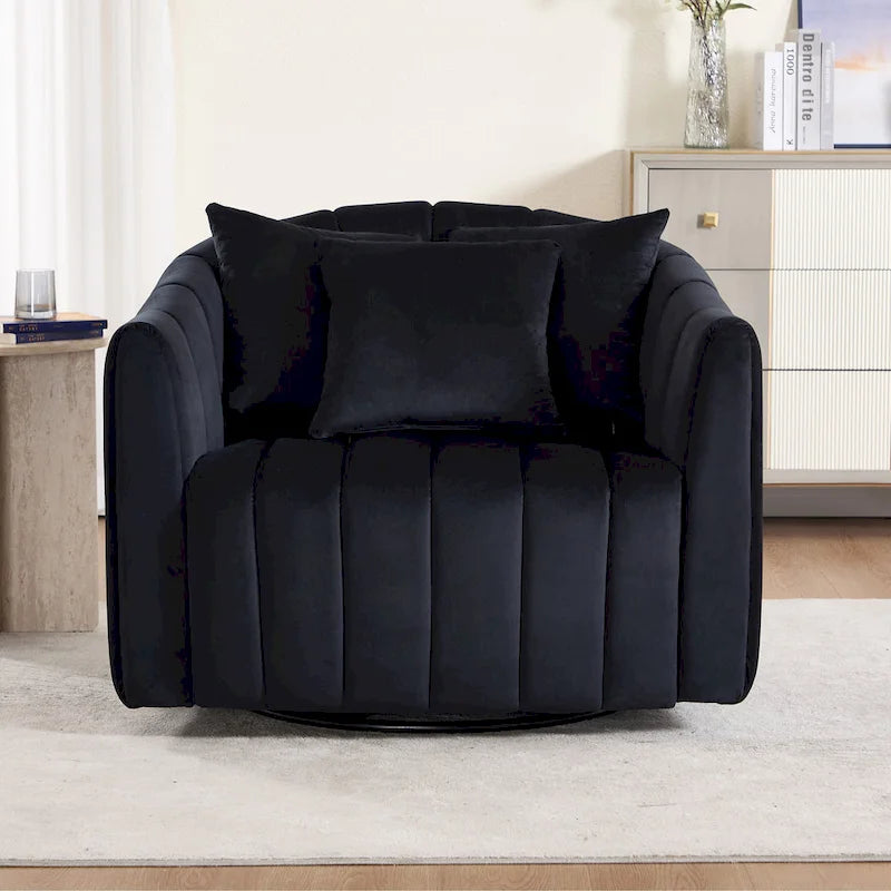Fauteuil pivotant moderne 40.4W avec pouf