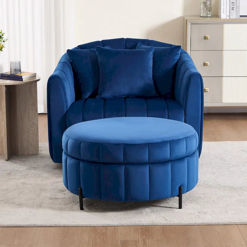 Fauteuil pivotant moderne 40.4W avec pouf