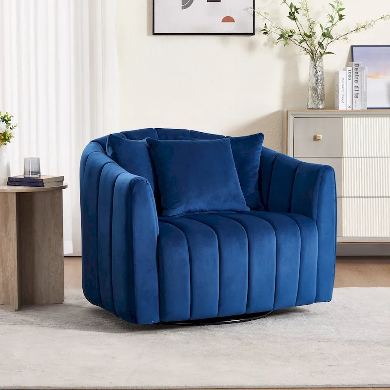 Fauteuil pivotant moderne 40.4W avec pouf