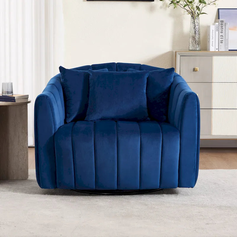 Fauteuil pivotant moderne 40.4W avec pouf