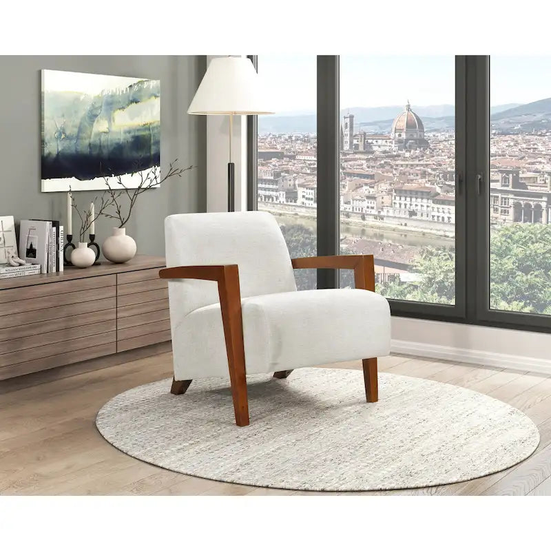 Fauteuil d'appoint luxueux en bois massif pour salons élégants
