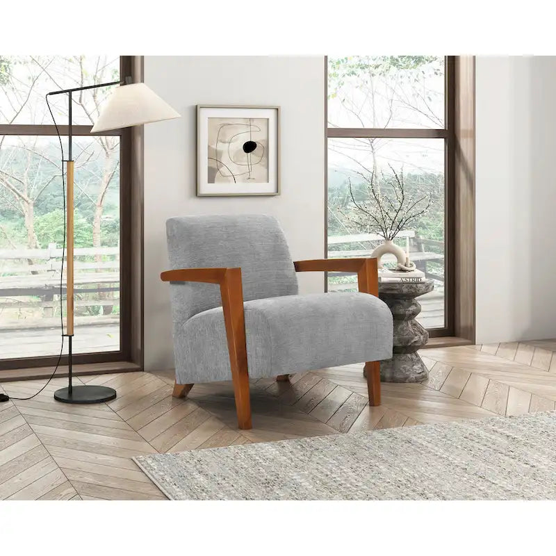 Fauteuil d'appoint luxueux en bois massif pour salons élégants