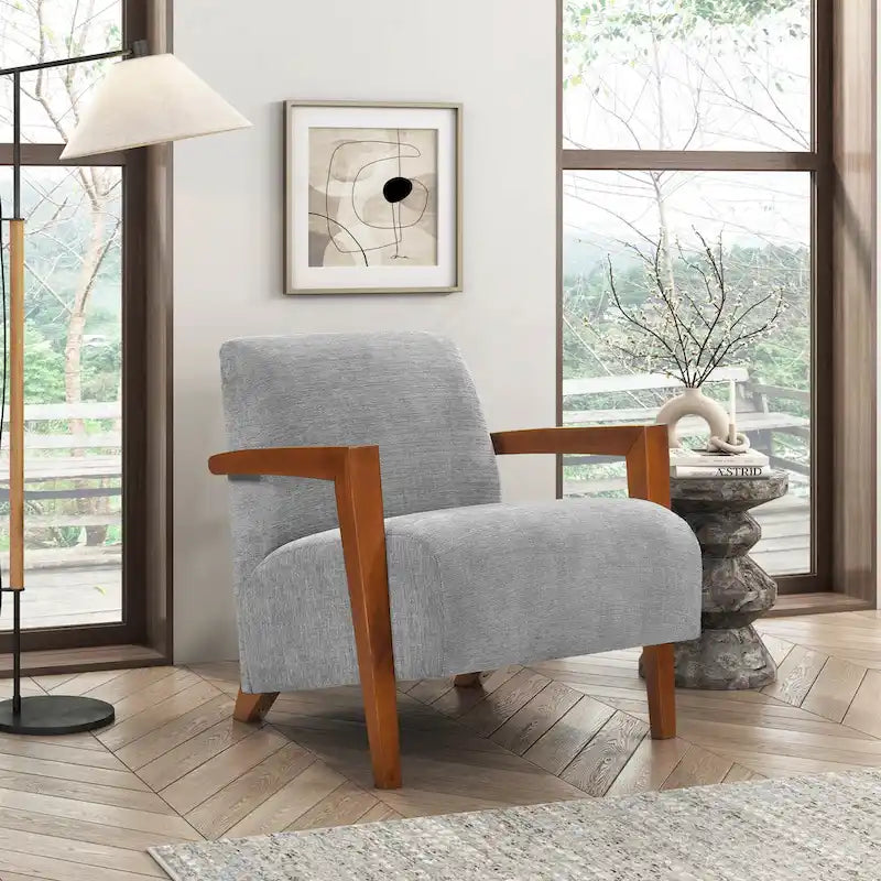 Fauteuil d'appoint luxueux en bois massif pour salons élégants