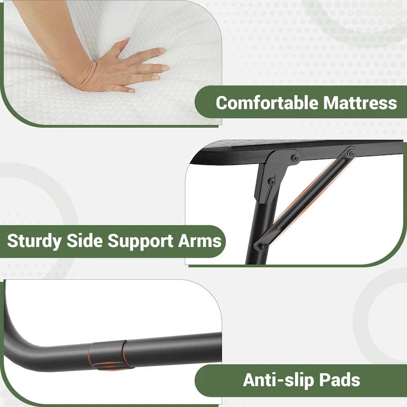 Lit pliant avec matelas en mousse à mémoire de forme de 12,7 cm, lit d'appoint pliable avec roulettes