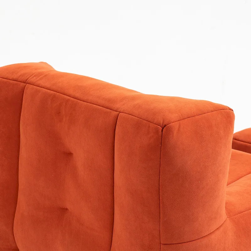 Fauteuil d'appoint moderne 38.5 en velours avec mousse à mémoire de forme et ottoman pour salon