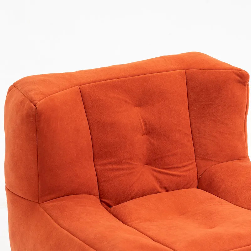 Fauteuil d'appoint moderne 38.5 en velours avec mousse à mémoire de forme et ottoman pour salon