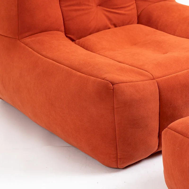 Fauteuil d'appoint moderne 38.5 en velours avec mousse à mémoire de forme et ottoman pour salon