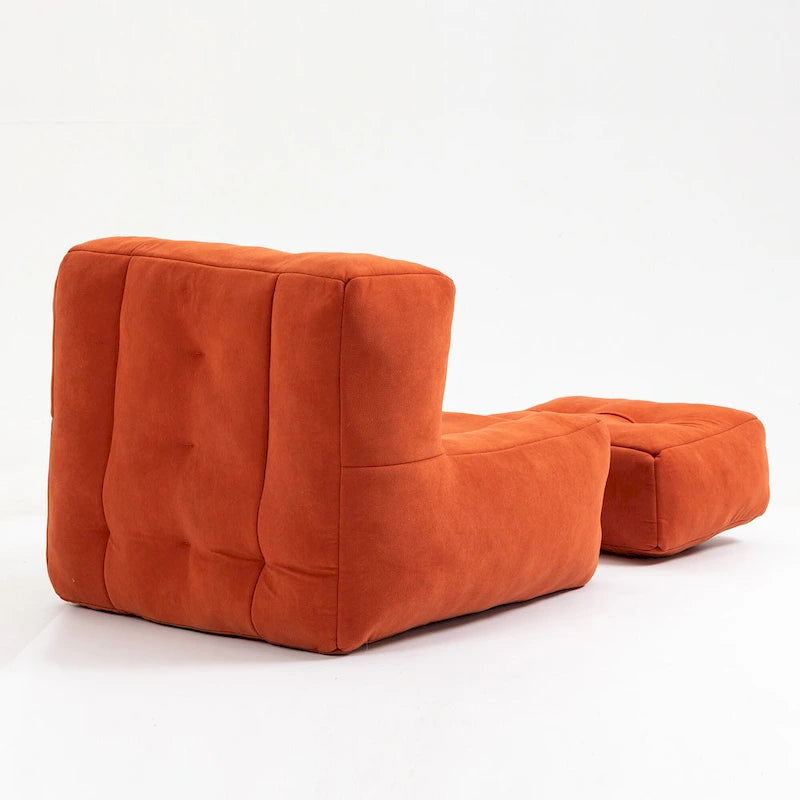 Fauteuil d'appoint moderne 38.5 en velours avec mousse à mémoire de forme et ottoman pour salon