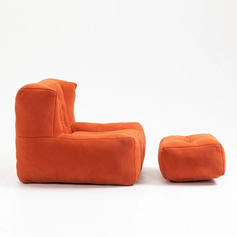 Fauteuil d'appoint moderne 38.5 en velours avec mousse à mémoire de forme et ottoman pour salon