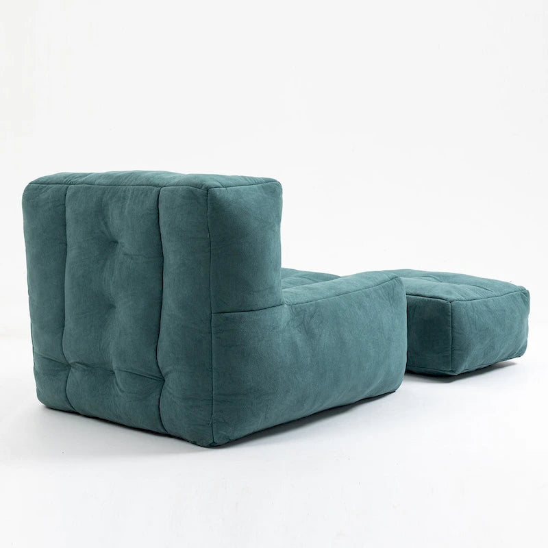 Fauteuil d'appoint moderne 38.5 en velours avec mousse à mémoire de forme et ottoman pour salon