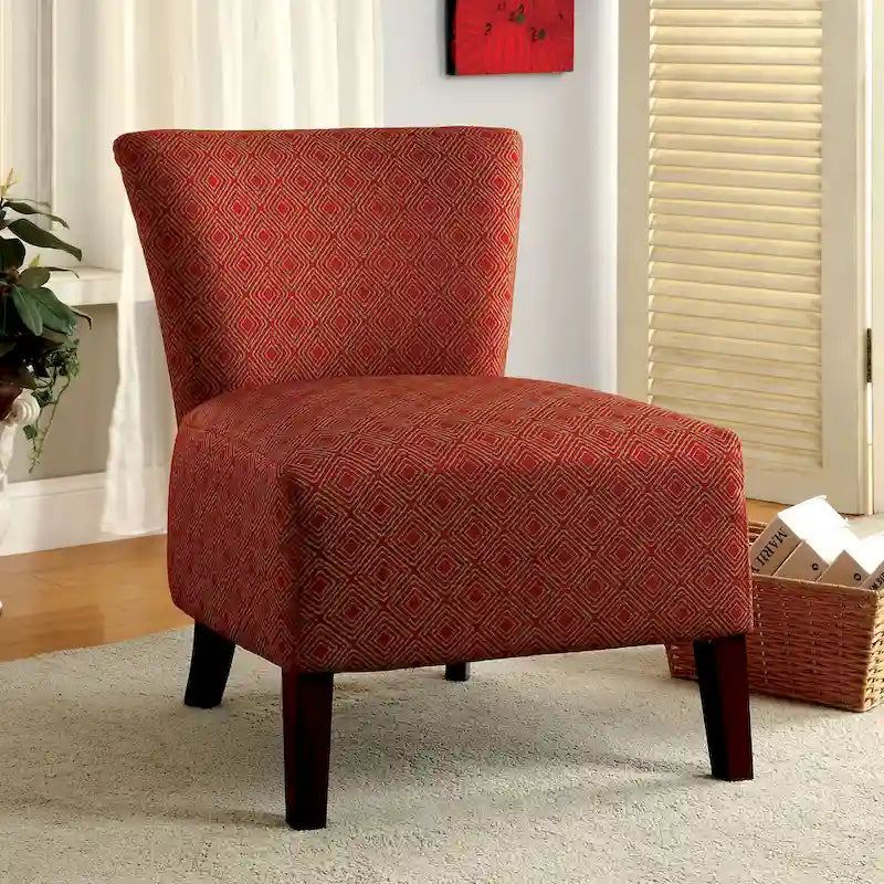 Fauteuil d'appoint contemporain en tissu rembourré à motif Ikat par