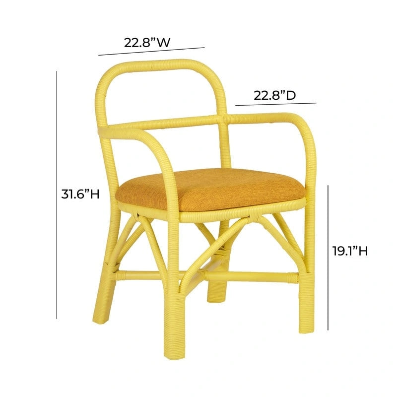 Chaise de salle à manger en rotin Ginny