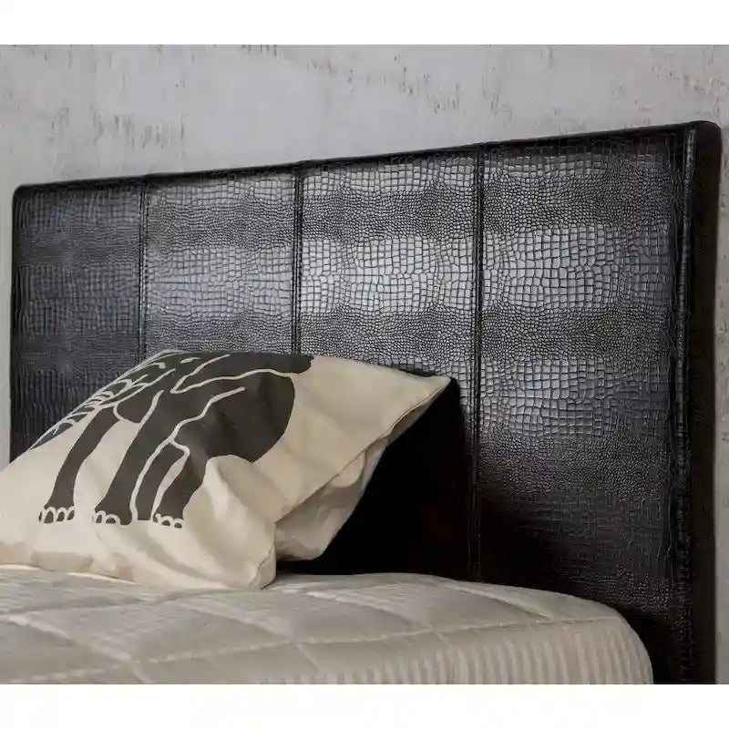 Lit plateforme contemporain rembourré en simili cuir marron par