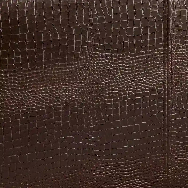 Lit plateforme contemporain rembourré en simili cuir marron par
