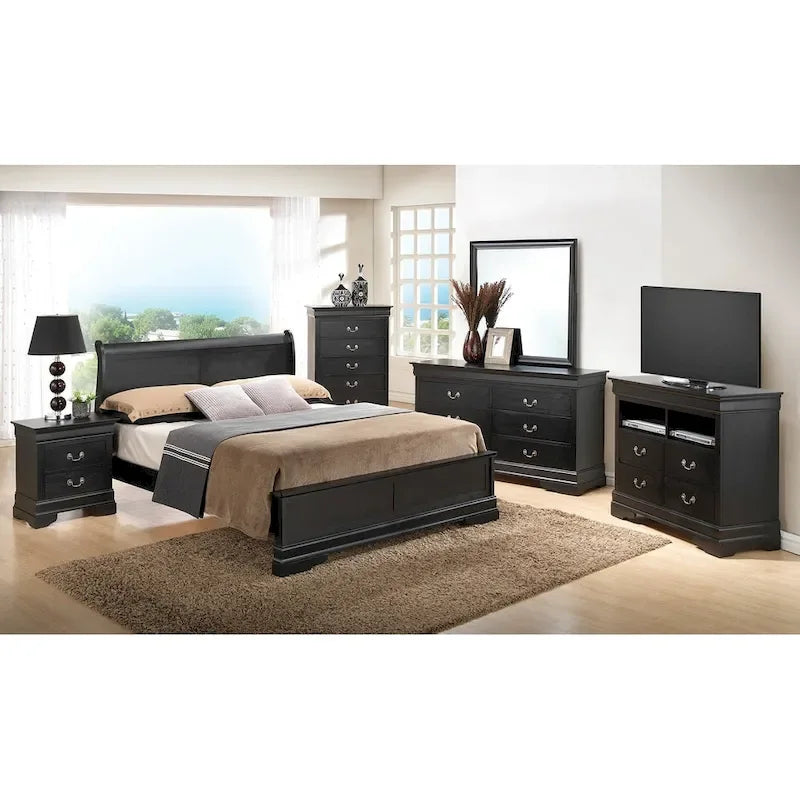 Lit en bois Louis-Philippe