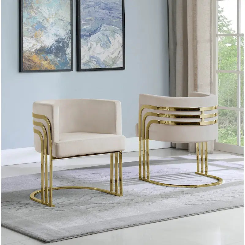 Fauteuil d'appoint avec piètement doré (Simple)