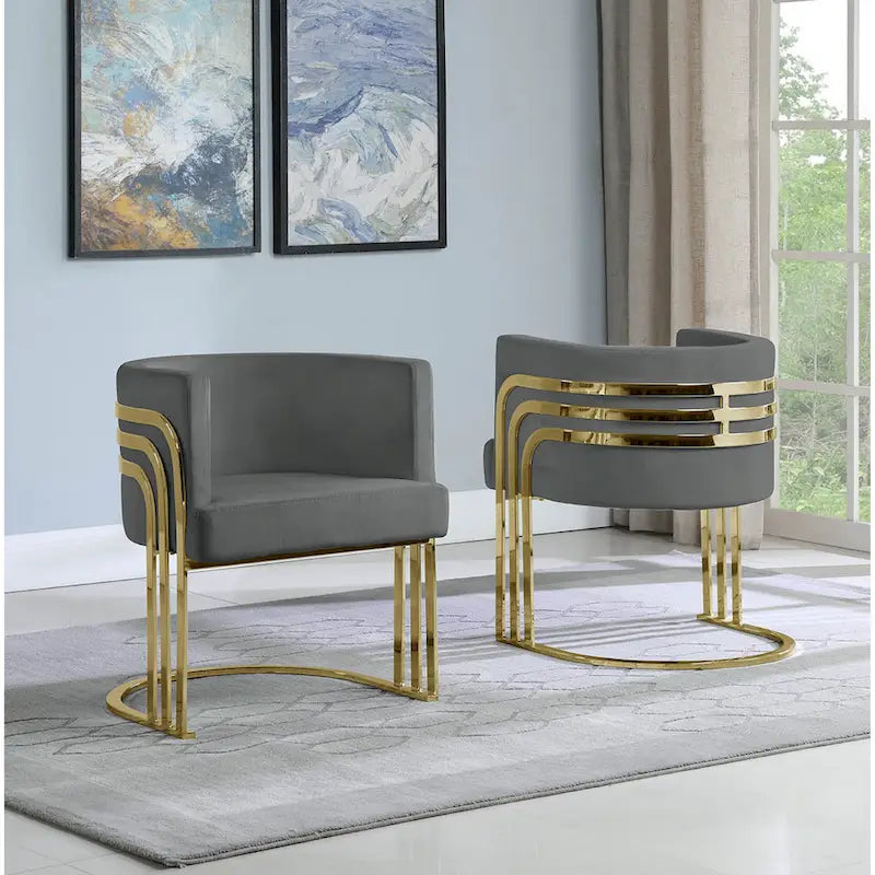Fauteuil d'appoint avec piètement doré (Simple)