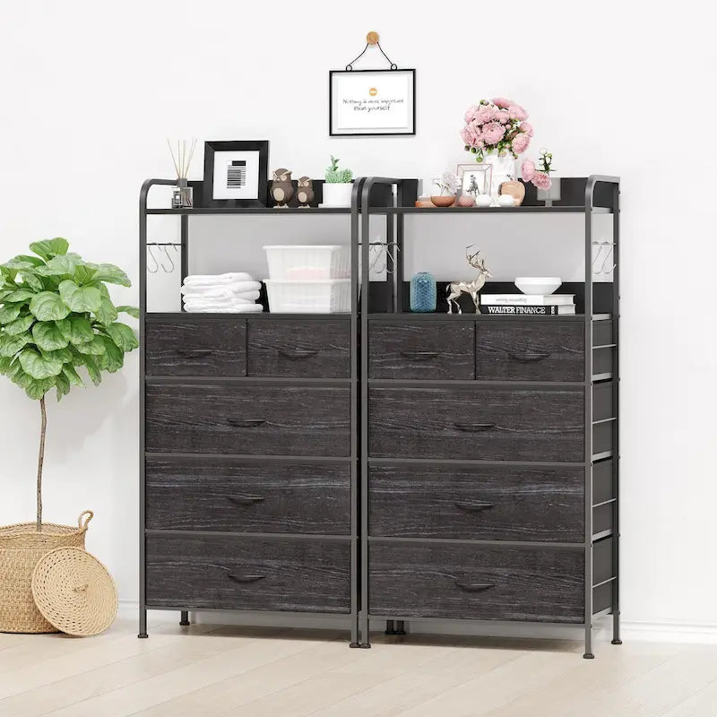 Commode à 5 tiroirs avec étagère pour chambre à coucher