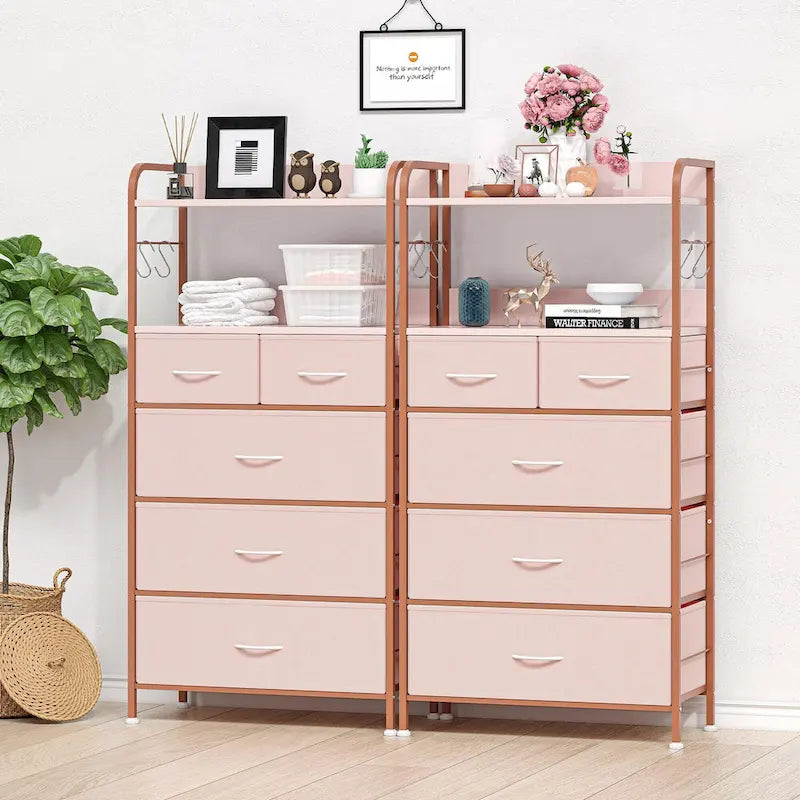 Commode à 5 tiroirs avec étagère pour chambre à coucher
