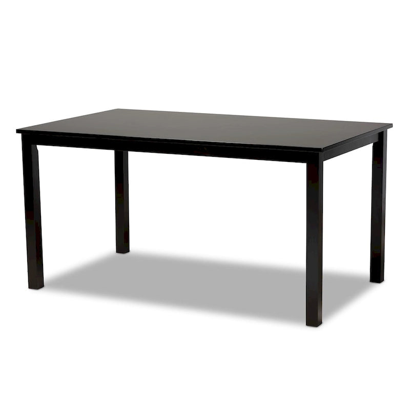 Table à manger moderne et contemporaine en bois finition expresso