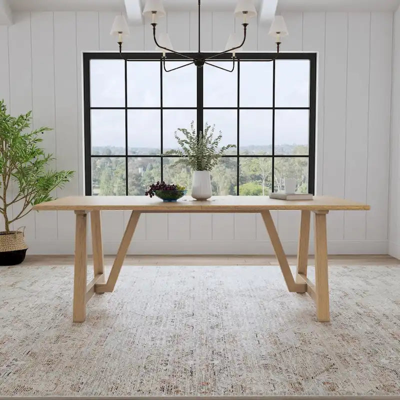 Table à manger en bois marron Trestle - 82 x 30 x 38