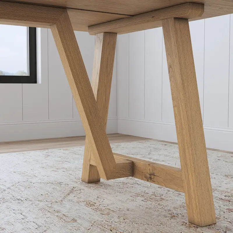 Table à manger en bois marron Trestle - 82 x 30 x 38
