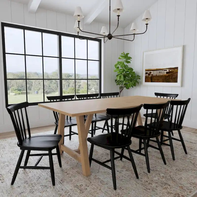 Table à manger en bois marron Trestle - 82 x 30 x 38