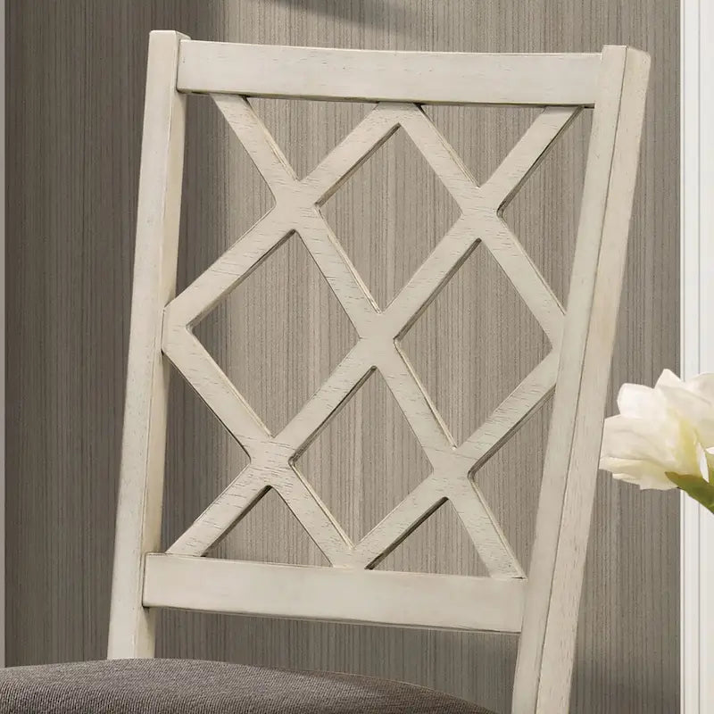 Chaises de salle à manger en bois blanc style rustique (lot de 2) par
