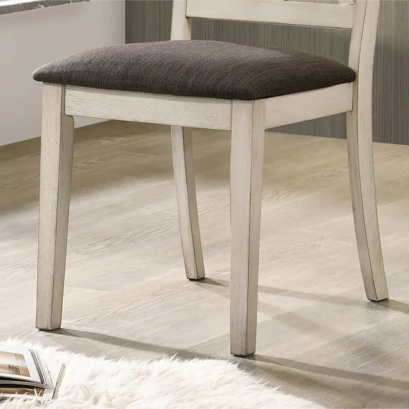 Chaises de salle à manger en bois blanc style rustique (lot de 2) par