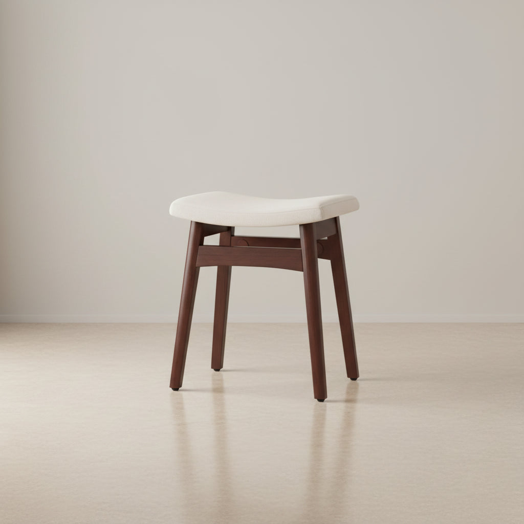 Saddle Cushion VanityStool - 17.83D x 12.4W x 16.53H