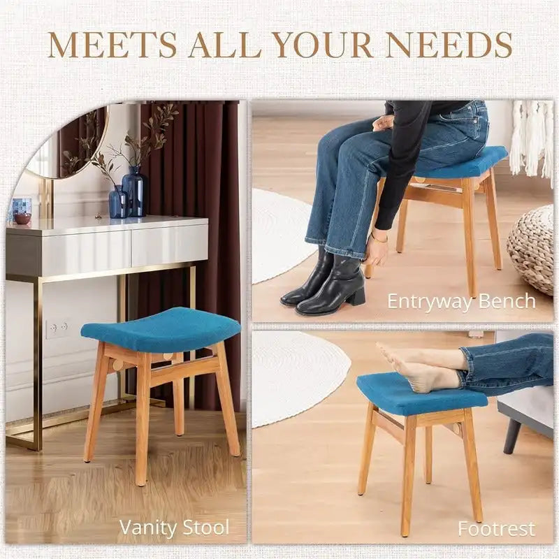 Tabouret de Maquillage à Coussin Selle - 17,83P x 12,4L x 16,53H