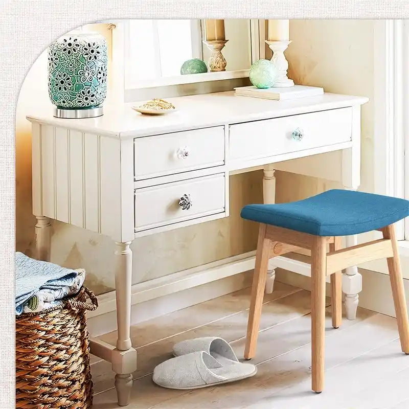 Tabouret de Maquillage à Coussin Selle - 17,83P x 12,4L x 16,53H