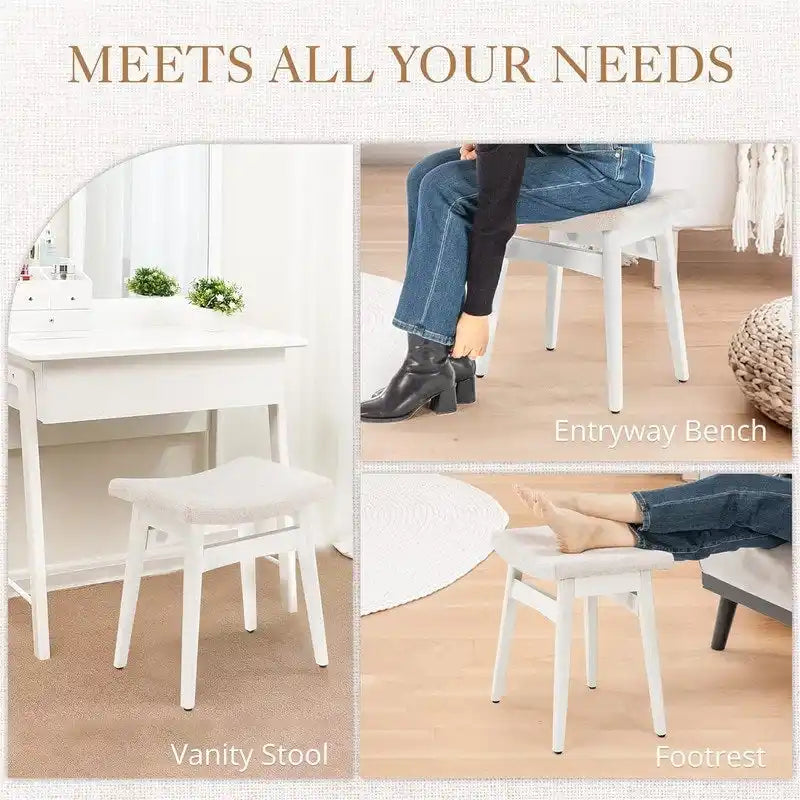 Tabouret de Maquillage à Coussin Selle - 17,83P x 12,4L x 16,53H