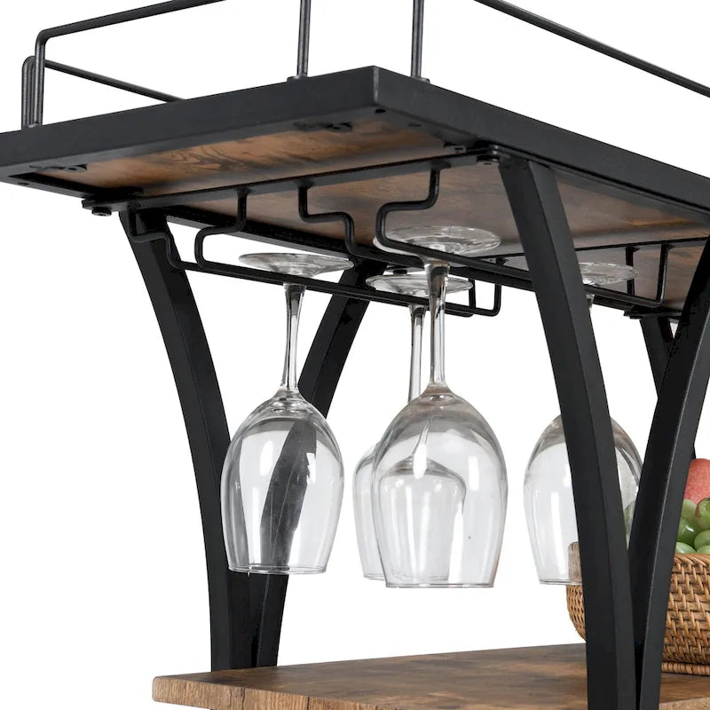Desserte de bar industrielle pour cuisine ou maison avec roues