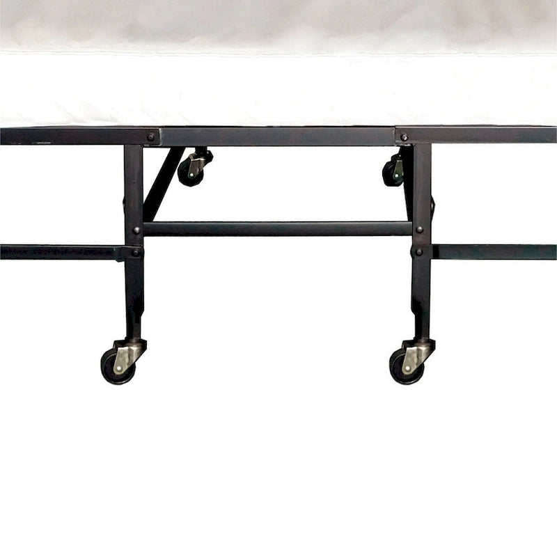 Lit d'appoint roulant contemporain noir en acier de 122 cm avec matelas par