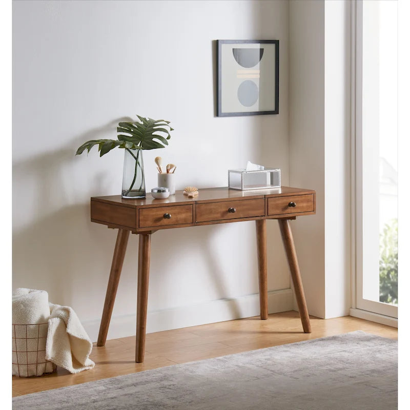 Meuble-lavabo/Bureau à 2 tiroirs Mid-Century Modern 44