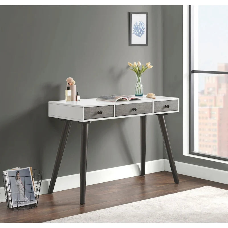 Meuble-lavabo/Bureau à 2 tiroirs Mid-Century Modern 44