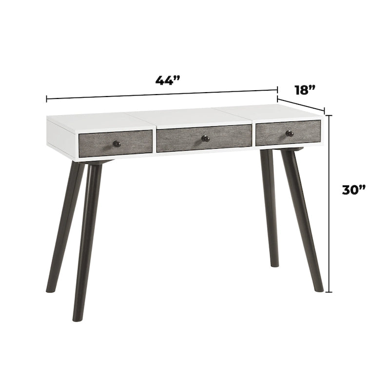 Meuble-lavabo/Bureau à 2 tiroirs Mid-Century Modern 44