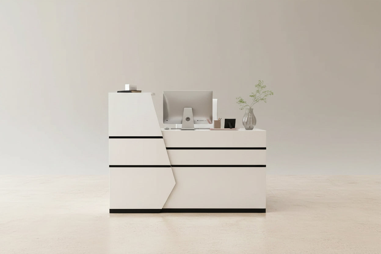 FUFU&GAGA 1-Drawer Reception Computer desk With one Door