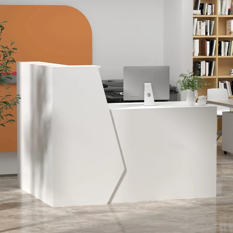 Bureau d'ordinateur de réception 1 tiroir avec une porte