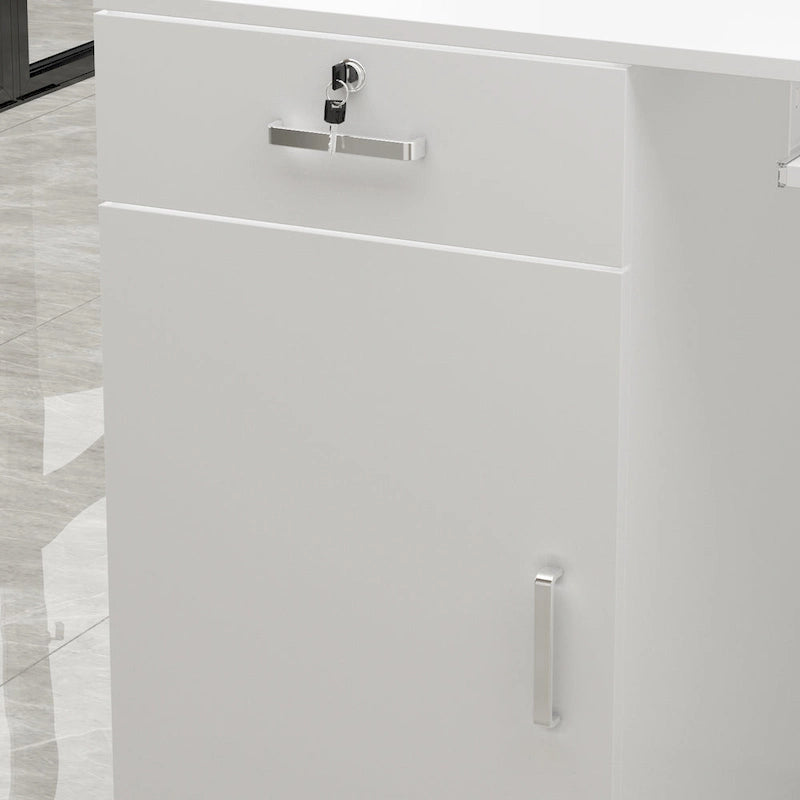 Bureau d'ordinateur de réception 1 tiroir avec une porte